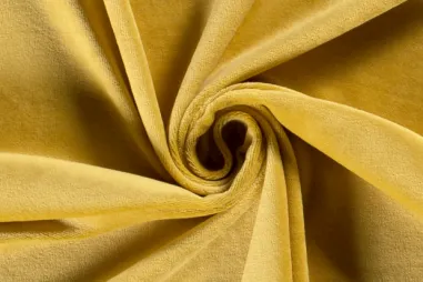 Tricot stof - Hydrofiele tricot - oker - 0887-570 - Nicky velours stof - donkerder geel - 3081-134