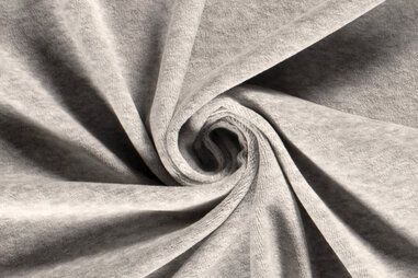 80% katoen, 20% polyester stoffen - Nicky velours stof - velours grijs - gemeleerd - 3081-063