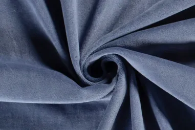 260gr/M² - Nicky velours stof - jeansblauw - 3081-006