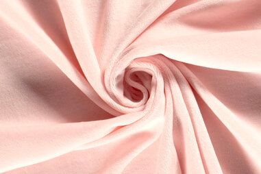 80% katoen, 20% polyester stoffen - Nicky velours stof - lichtroze - 3081-012