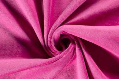 80% katoen, 20% polyester stoffen - Nicky velours stof - fuchsia - 3081-014
