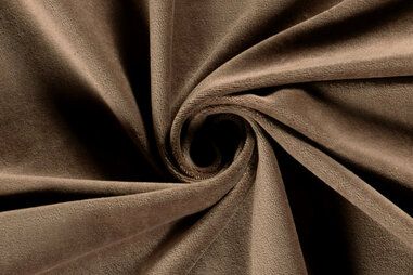 Taupe stoffen - Nicky velours stof - taupe - 3081-026