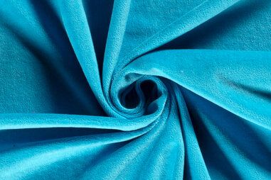 Fluweel stoffen - Nicky velours stof - aqua - 3081-004