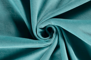 80% katoen, 20% polyester stoffen - Nicky velours stof - licht - petrol - 3081-023