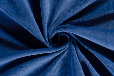 Kobalt blauwe stoffen - Nicky velours stof - kobalt - 3081-106