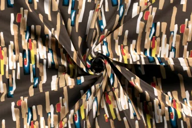 Taupe - Viskose Stoff - abstrakt - taupe/multi - 20154-054