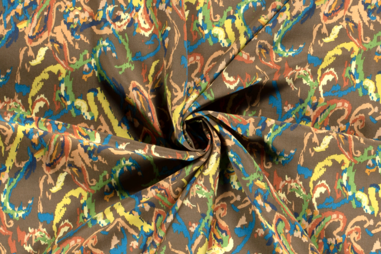 Kaki groene stoffen - Viscose stof - abstract - kaki groen - 20156-027