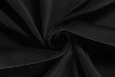 Ledikantdeken stoffen - Nicky velours stof - zwart - 3081-069