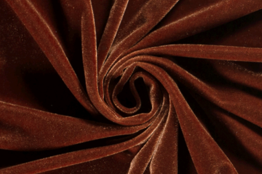 Avondkleding stoffen - Tricot stof - Fluweel rekbaar - steenrood - 3348-056
