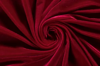 Rode stoffen - Tricot stof - Fluweel rekbaar warm - rood - 3348-016