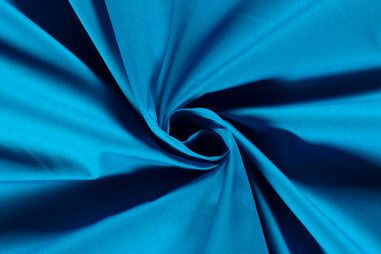 Geweven katoenen stoffen - Katoen stof - uni - turquoise - 5569-004