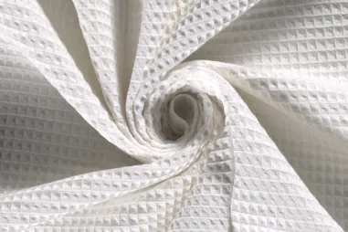 Oeko-Tex stoffen - Katoen stof - wafelkatoen - wit - 2903-050