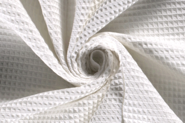 witte stoffen - Katoen stof - wafelkatoen - wit - 2903-050
