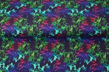 Stenzo Tricot stoffen - Tricot stof - French Terry - digitaal abstract - multi - 22518-15