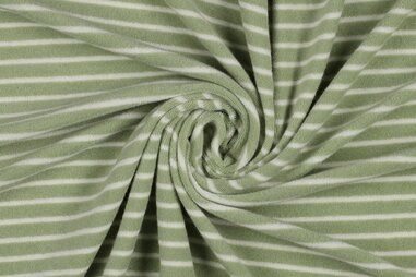 Baby broekje stoffen - Badstof - yarn dyed stripes - mint / off white - 22/4585-004
