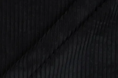 Interieurstoffen - Interieurstof - velours deco corduroy - zwart - 5292-001
