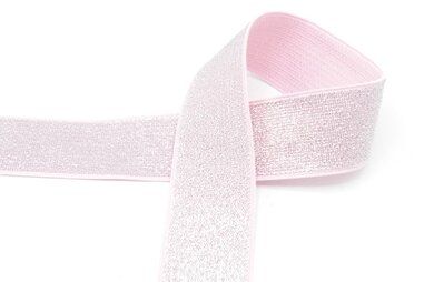 Elastiek - Elastiek 40 mm - lurex - licht roze - XET17-513-040