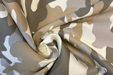 Camouflage stoffen - Tricot stof - French Terry - camouflage - beige - 0864-090