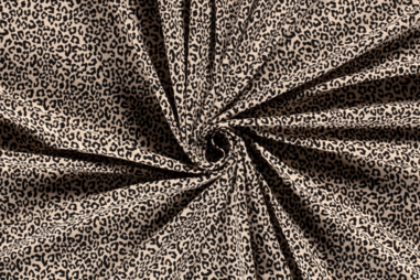 Panterprint stoffen - Tricot stof - panter - beige zwart - 21729-052