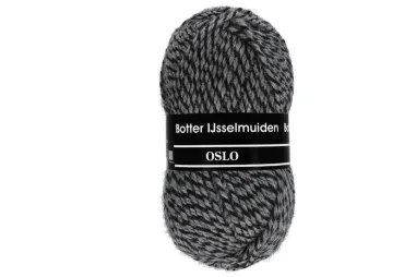 Haken en Breien - Botter Oslo 007 - grijs zwart - 100 gram