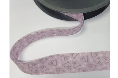 Schrägband - Biasband - beertjes - roze - Bi297.36