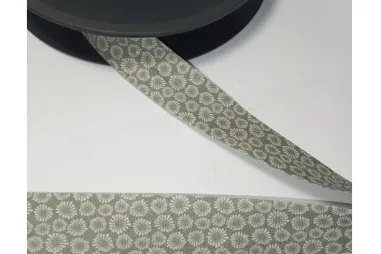 Schrägband - Biasband 20 mm - bloemen - oudgroen - Bi276.926