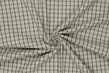 57% katoen, 43% polyester stoffen - Katoen stof - geruit - groen multi - 20008-215