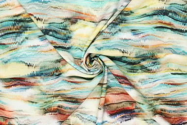 85gr/M² - Viscose stof - lurex - abstract - groen multi - 20638-320
