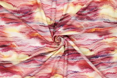 Abstract stoffen - Viscose stof - lurex - abstract - roze multi - 20638-830