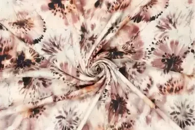95% viscose, 5% lurex stoffen - Viscose stof - lurex - jacquard - bloemen - bruin - 20916-100
