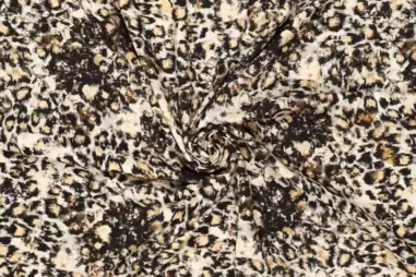 Jumpsuit stoffen - Viscose stof - lurex - jacquard - panter - beige - 20918-178