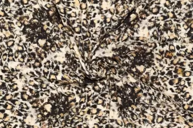 Panterprint stoffen - Viscose stof - lurex - jacquard - panter - beige - 20918-178