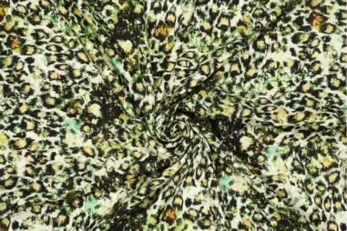 Panterprint stoffen - Viscose stof - lurex - jacquard - panter - groen - 20918-315