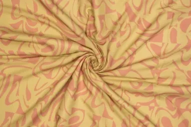 125gr/M² - Viscose stof - abstract - geel roze - 321011-20