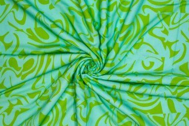 Polytex stoffen - Viscose stof - abstract - groen - 321011-21