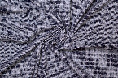 380gr/M² - Polyester stof - ruit - blauw wit - 417012-90