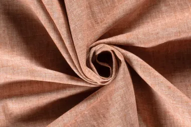 Brique - Leinen Stoff - Leinenmischung chambré - melange brique - 21020-056