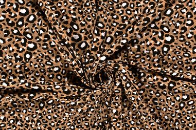 Panterprint stoffen - Tricot stof - panter - bruin - 21101-054