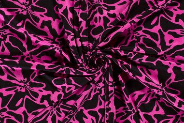 Tricot stoffen - Tricot stof - abstract - fuchsia - 21103-017