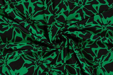 Groene stoffen - Tricot stof - abstract - groen - 21103-025