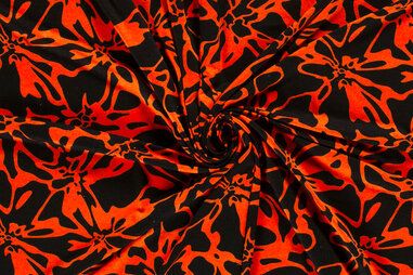 Nooteboom Tricot stoffen - Tricot stof - abstract - oranje - 21103-036