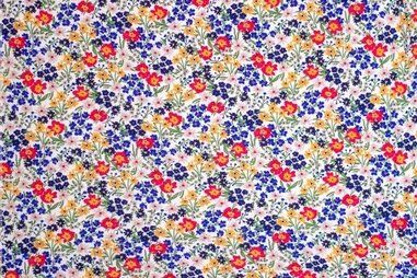 Multi kleur stoffen - Tricot stof - bloemen - multi - 922451-1