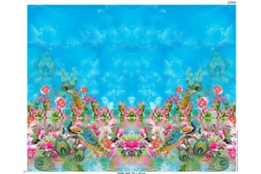 Water stoffen - Tricot stof - paneel - digitaal water - 23305