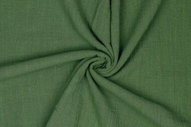 Katoenen stoffen - Katoen stof - slub washed - groen - 7477-009