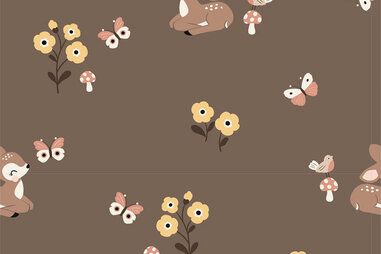 250gr/M² - Tricot stof - natuur - donkerbruin - 21826-058