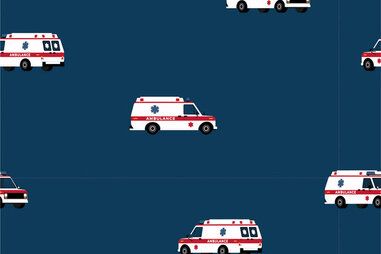 Babydeken stoffen - Tricot stof - ambulance - marine - 21862-008