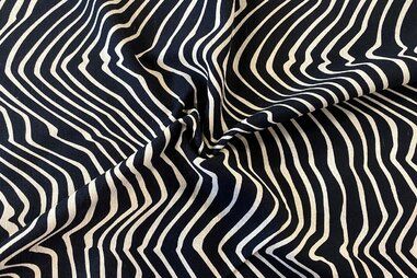 Pasen - Katoen stof - dierenprint zebra - zwart gebroken wit - 310188-90