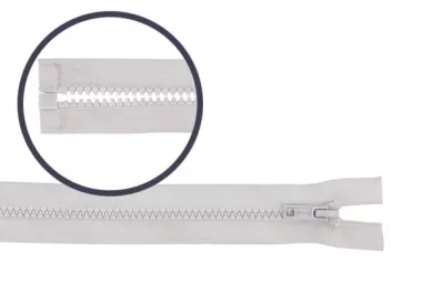 Lichtgrijs - Deelbare profielrits lichtgrijs 45 cm (576)