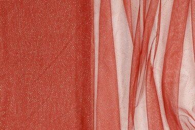 Versiering stoffen - Tule stof - royal sparking - rood - 4459-057