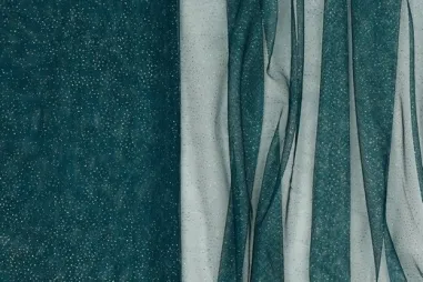 Versiering stoffen - Tule stof - royal sparkling - petrol - 4459-058